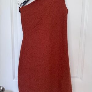 Beyond Yoga One-Shoulder Rust Dress